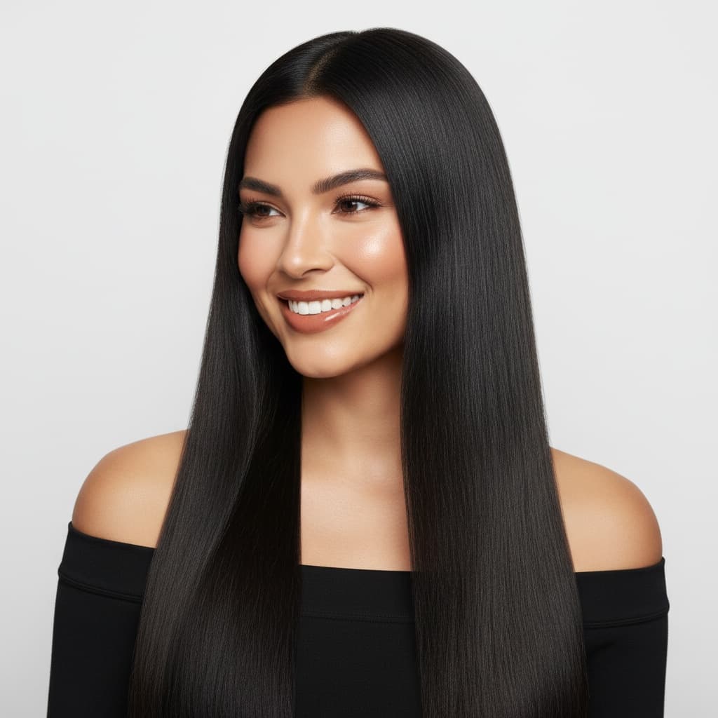 Résultat lissage sur mesure — cheveux lisses et brillants